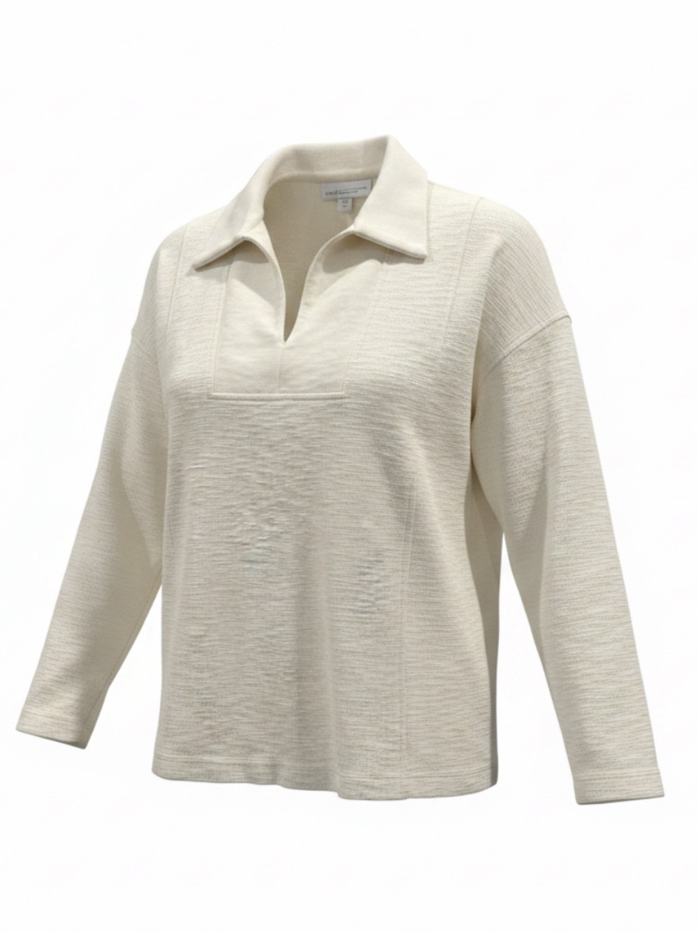 Pure Jill Organic Cotton French Terry Collared Pullover Top Size M - Picture 10 of 10